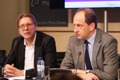 ALDE Group leader, Guy Verhofstadt, and VP of the European Parliament, Alexander Graf Lambsdorff